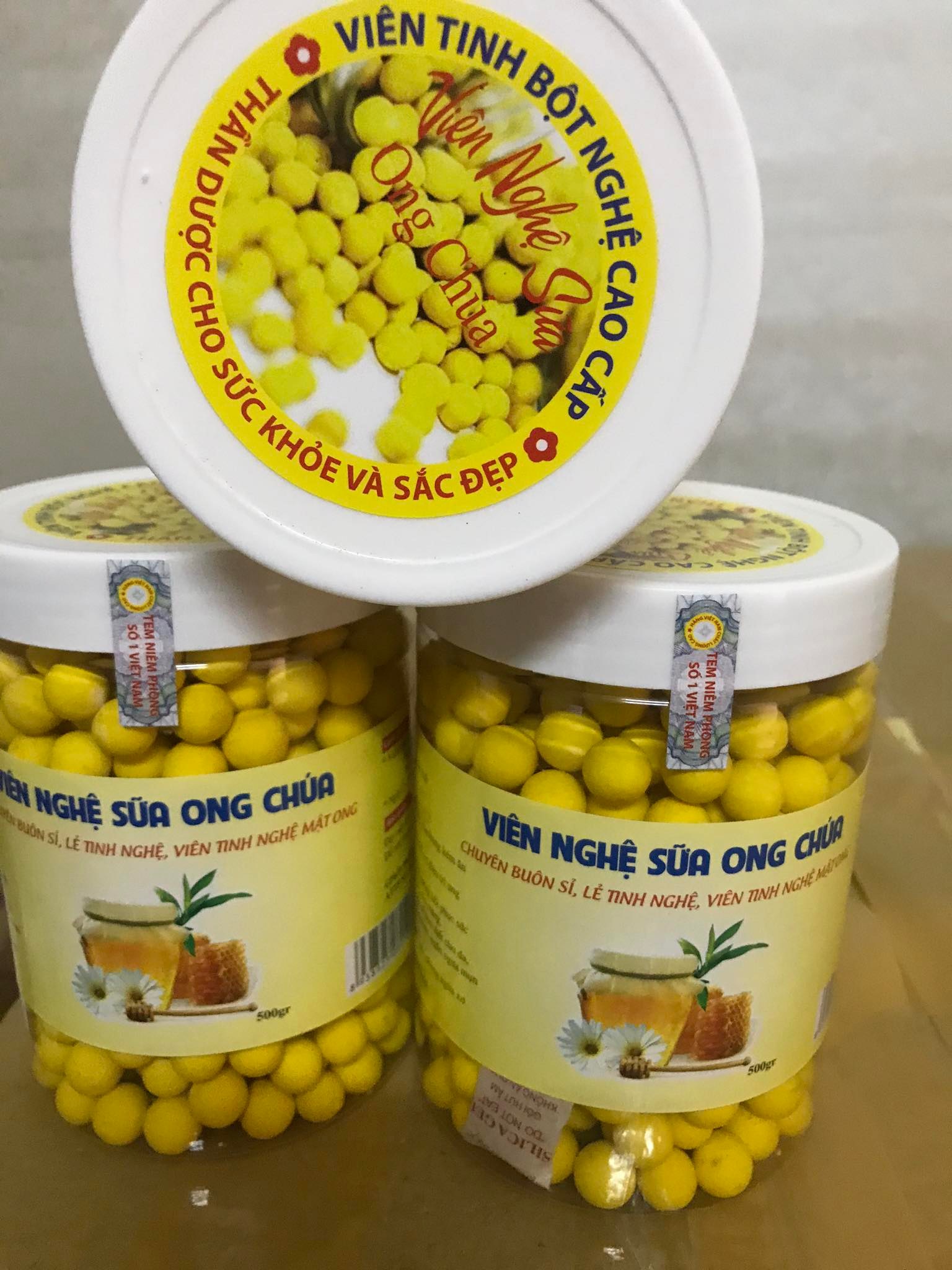 Viên nghệ sữa ong chúa phấn hoa ( hũ 500g )