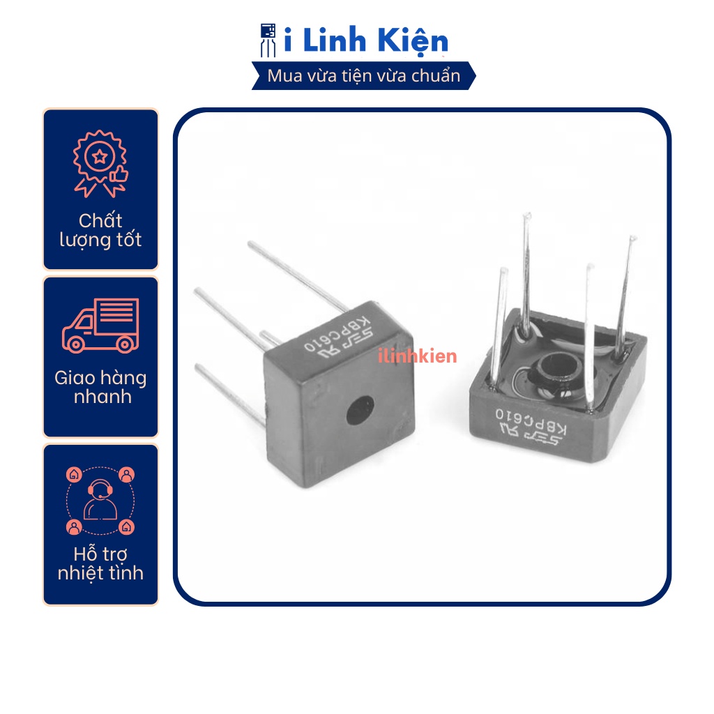 KBPC610 Diode cầu 6A 1000V DIP-4