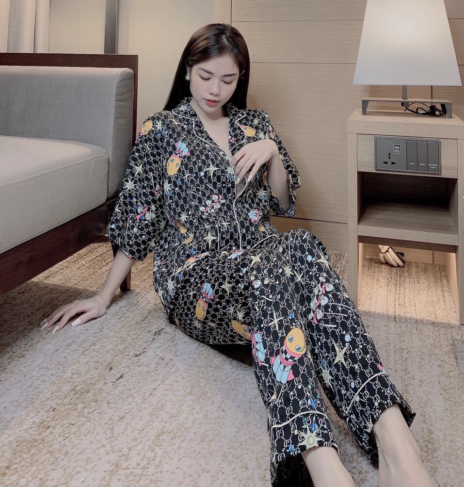 Bộ Lụa Tay Dài Cao Cấp☘️Đồ Bộ Pijama
