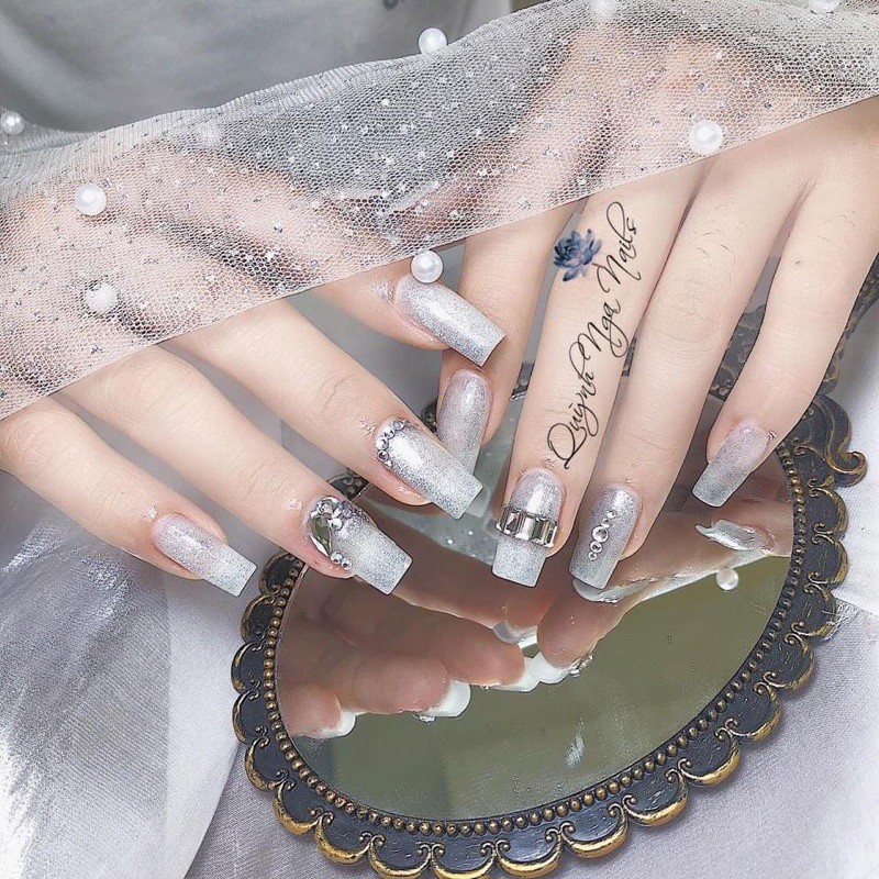 Set 100v đá chữ nhật bé xíu gắn móng phụ kiện nail