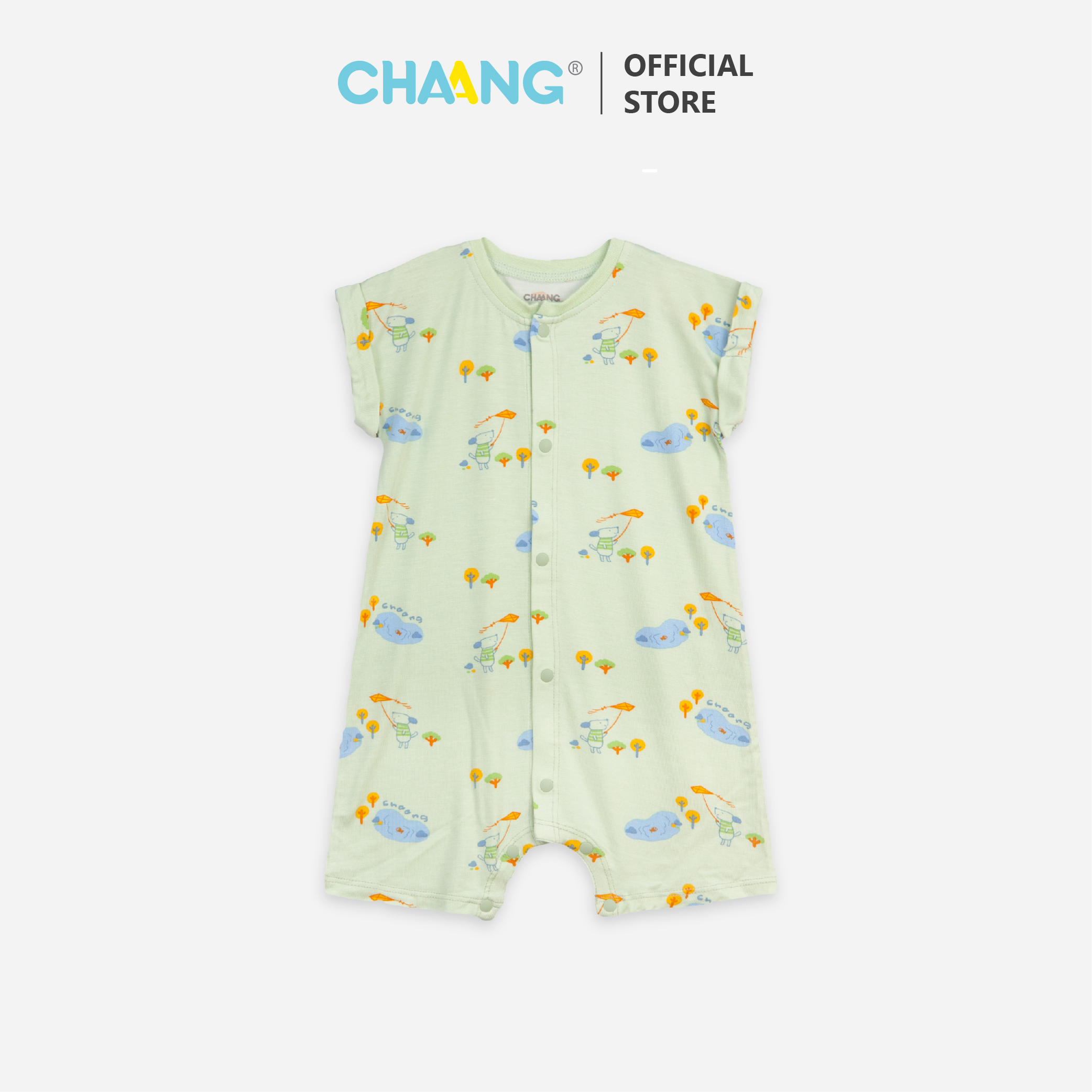 [CHAANG] Bộ body cộc cúc giữa Spring cún xanh