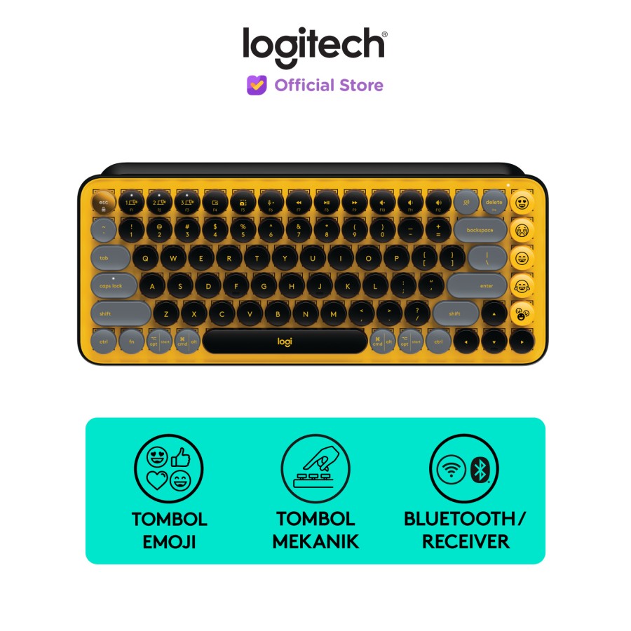 Logitech POP KEYS Wireless Mechanical Keyboard with Customizable Emoji Keys