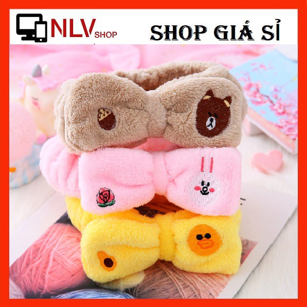 Băng đô Vải nhung THẮT NƠ họa tiết Gấu nâu và những người bạn