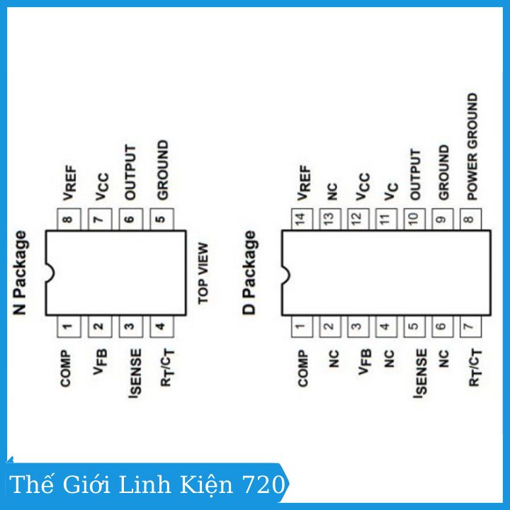 Bộ 2 IC UC3842 SOP-8 chân dán