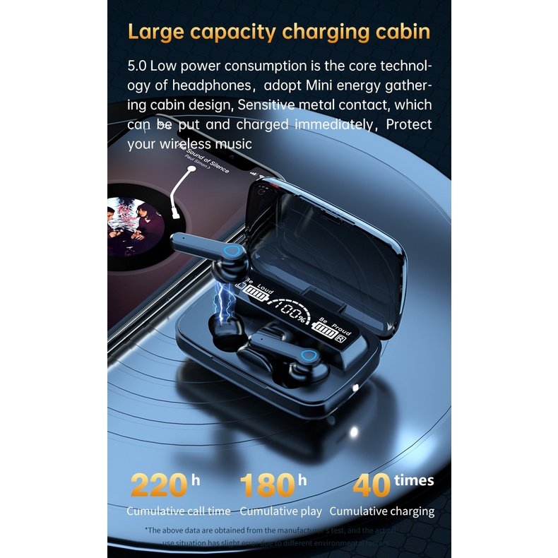 Tai Nghe Không dây Bluetooth Cảm Biến Vân Tay M10 - Công Nghệ Bluetooth 5.0 Nghe Nhạc Cực Chất - Bảo Hành Lỗi 1 Đổi 1