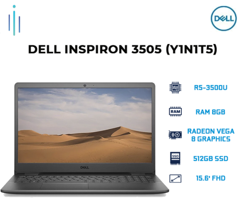 Laptop Dell Inspiron 3505 (Y1N1T5) (R5-3500U | 8GB | 512GB | Radeon Vega 8 Graphics | 15.6 FHD | Win 10 | Office)