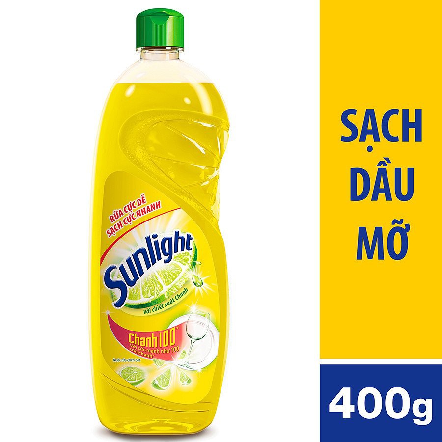 Nước rửa bát Sunlight chai 400ml - Chanh