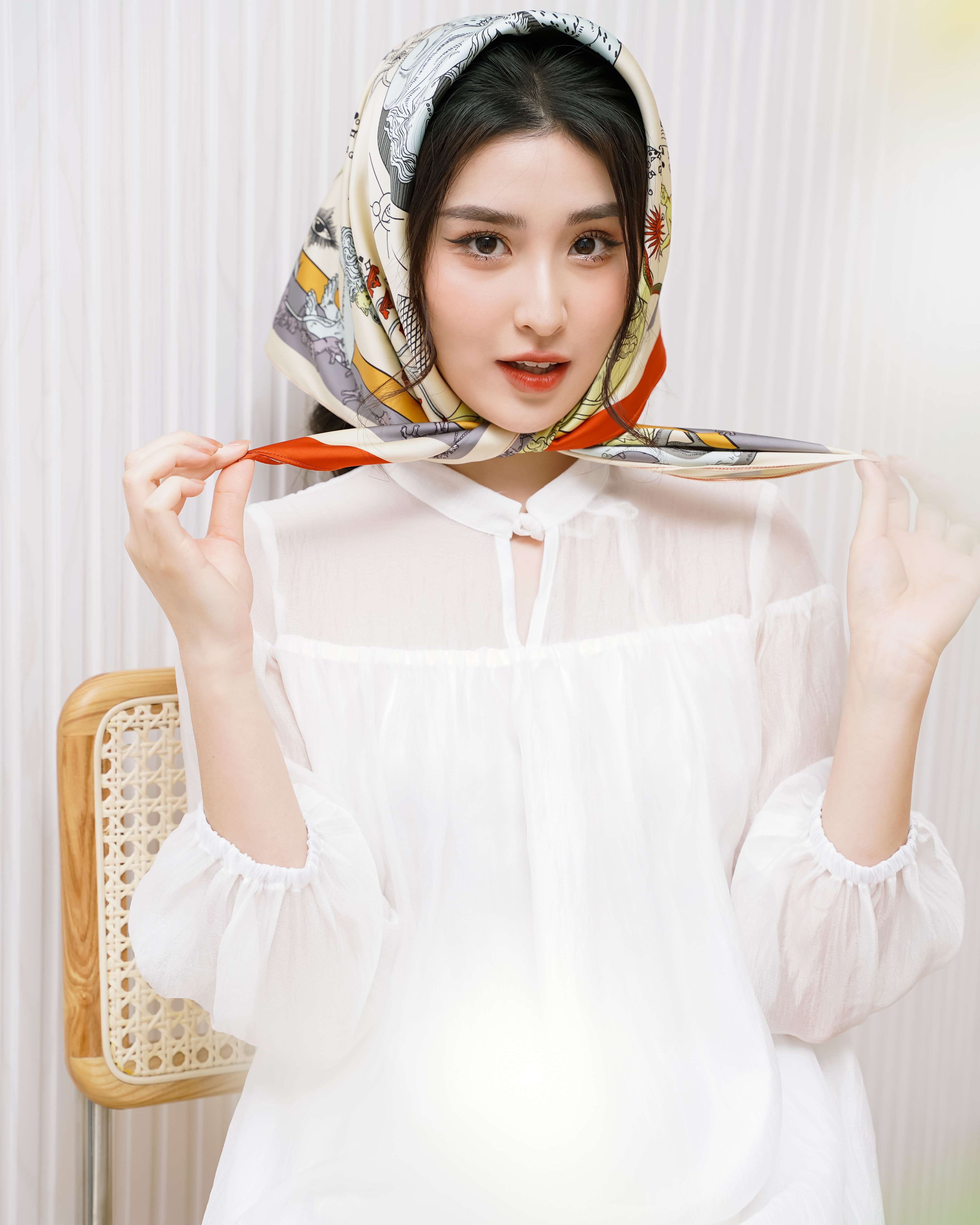 Khăn lụa FACI Lụa Bandana in 3D cao cấp, thời thượng