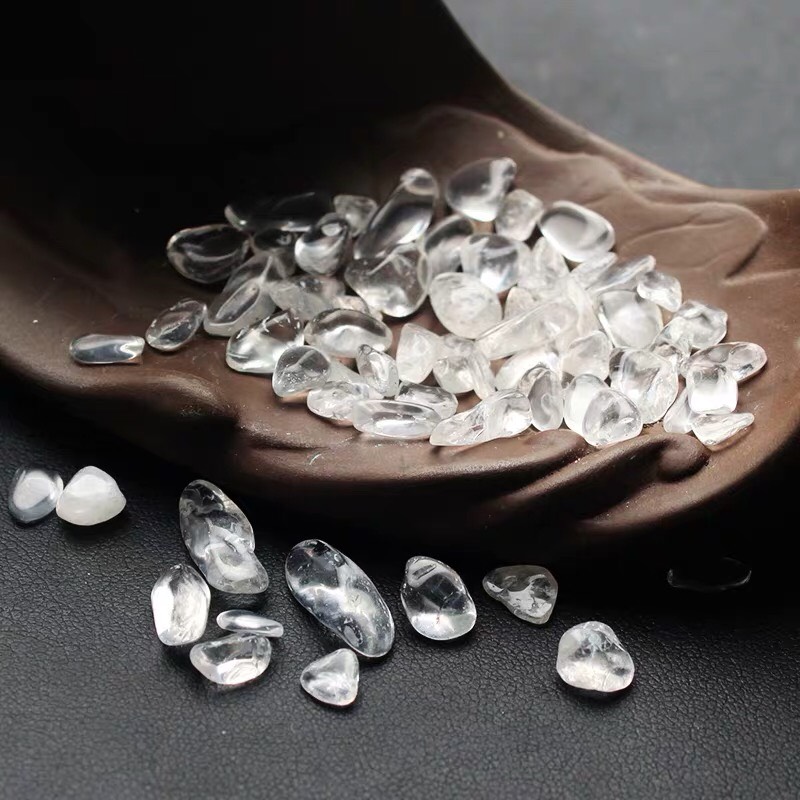 [HCM]Đá phong thủy thạch anh trắng vụn tự nhiên đã mài bóng khối lượng 300g giảm căng thẳng, giải phóng năng lượng xấu, sinh tài, vượng khí