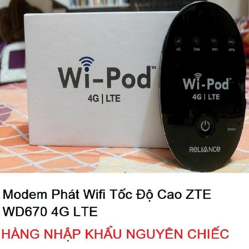Thiết bị phát wifi di động 4G - Pin trâu- sóng cực mạnh tốc độ 150 Mbps-Cực chất lượng ZTE WD670 Wi-Pod khẳng định đẳng cấp - công nghê lte 4.0 - thiết bị phát wifi từ sim 3g 4g wd 670 tốt