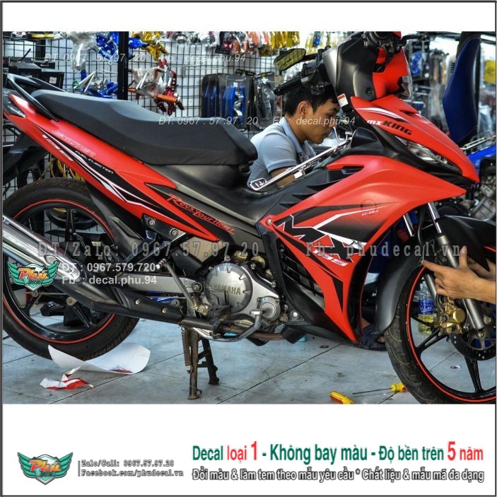 Tem rời ex exciter 135 mx đen đỏ nhám hàng loại 1.