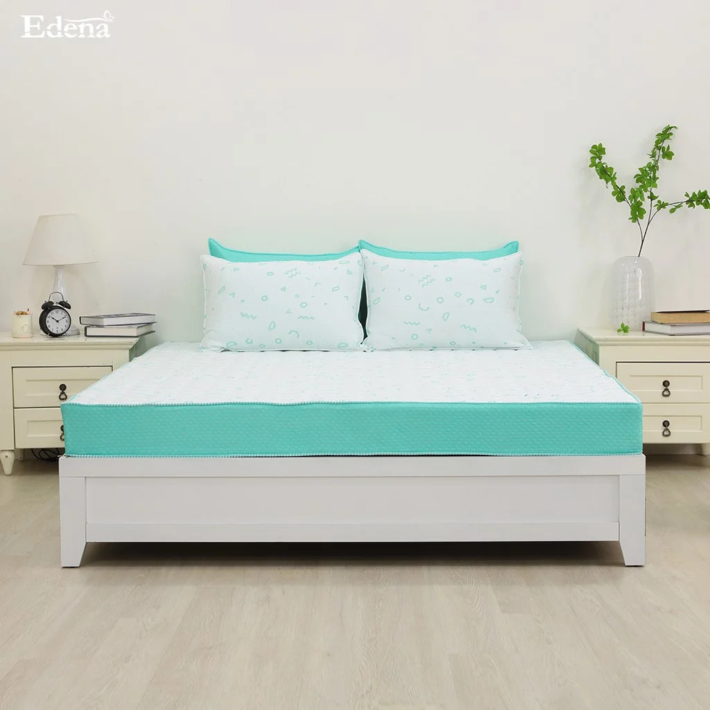 Nệm bông ép Gấp 2  Edena  Foldena - Độ cao 15cm ( Màu xanh hoặc Xám)
