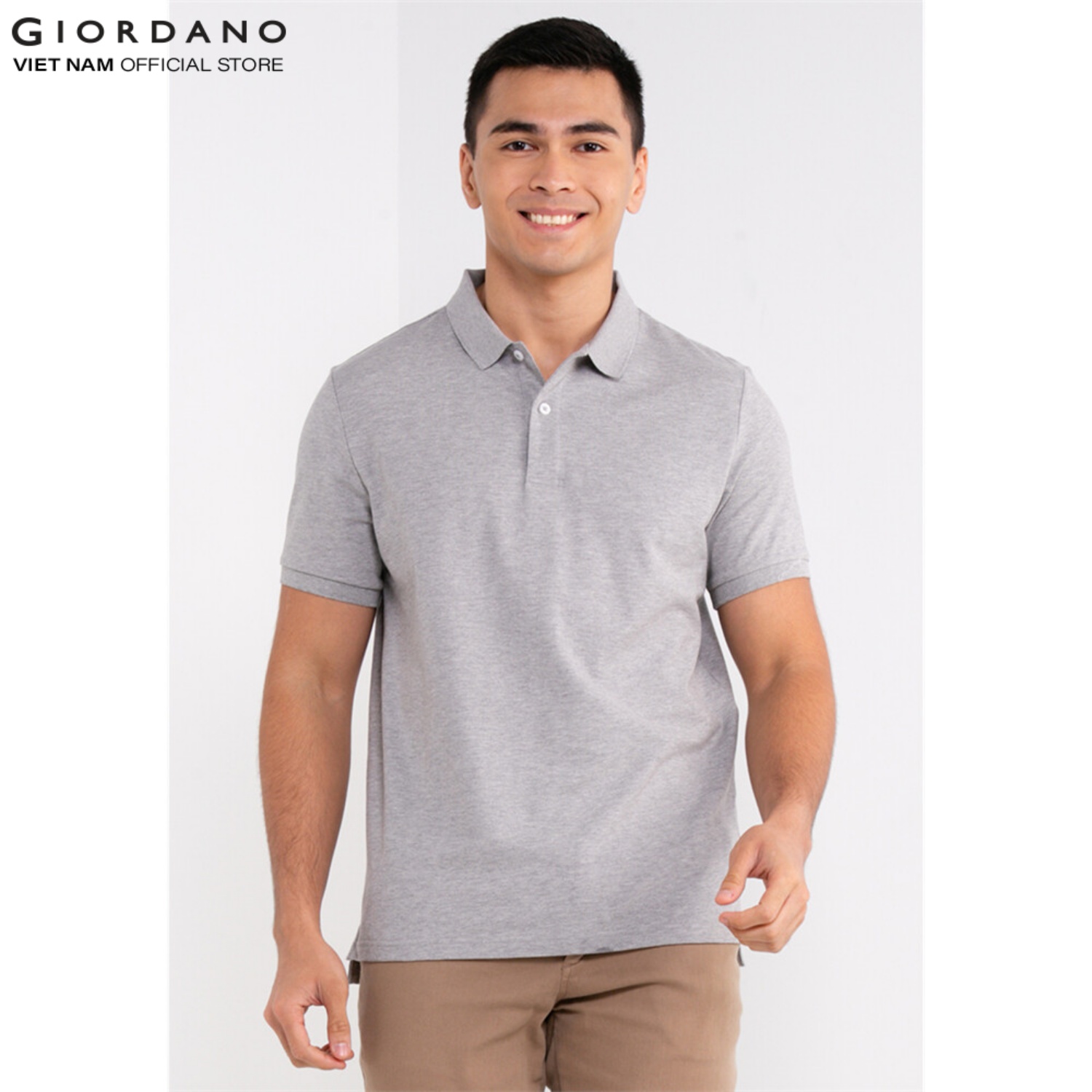GIORDANO Áo Thun Nam Có Cổ Trơn Polo 01012018