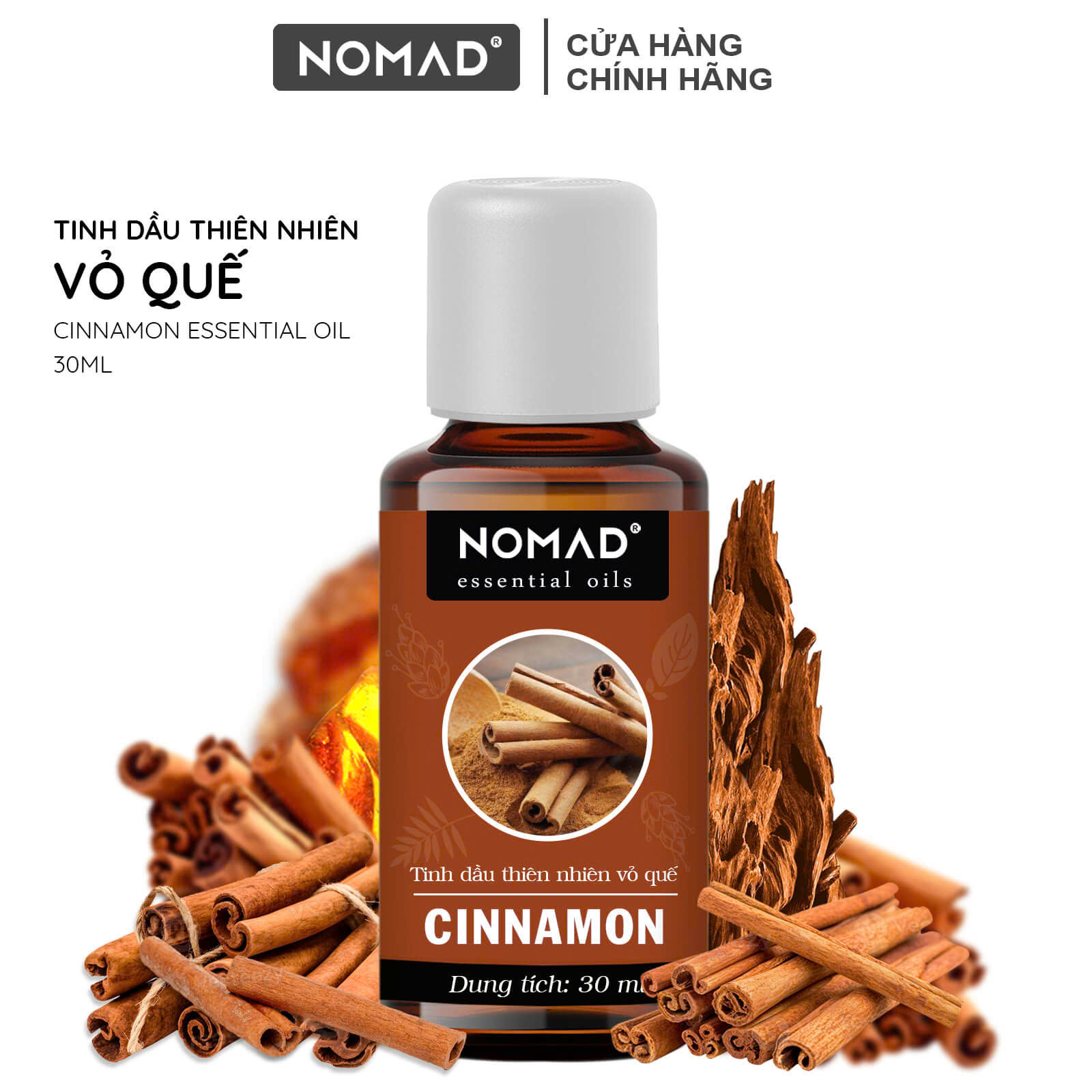 Tinh Dầu Quế Nguyên Chất Nomad Essential Oils Cinanmon