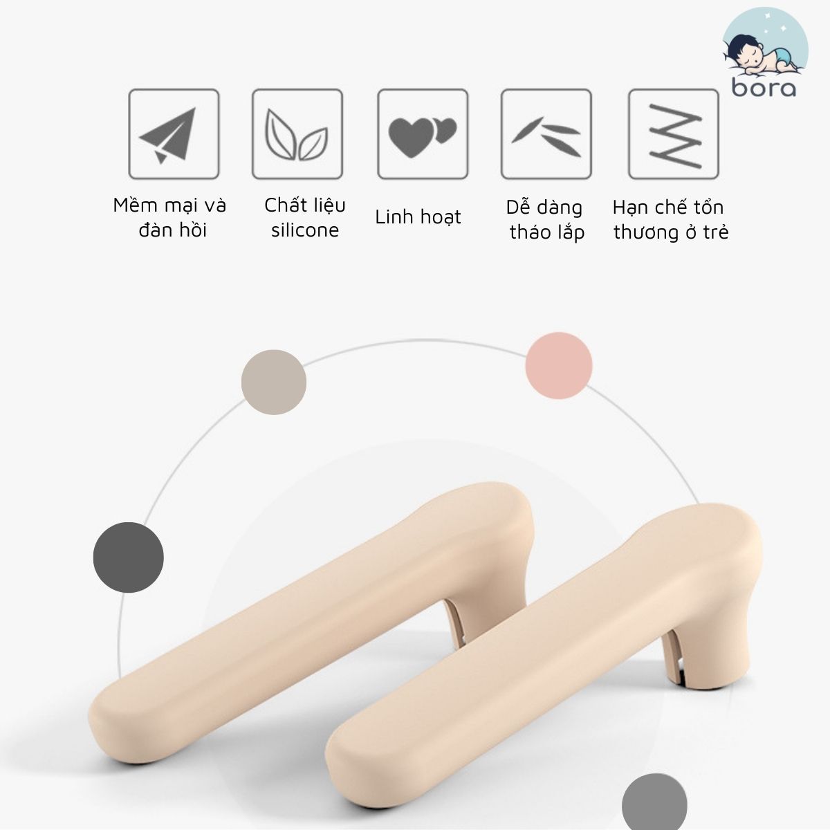 Bọc tay nắm cửa silicon an toàn cho bé
