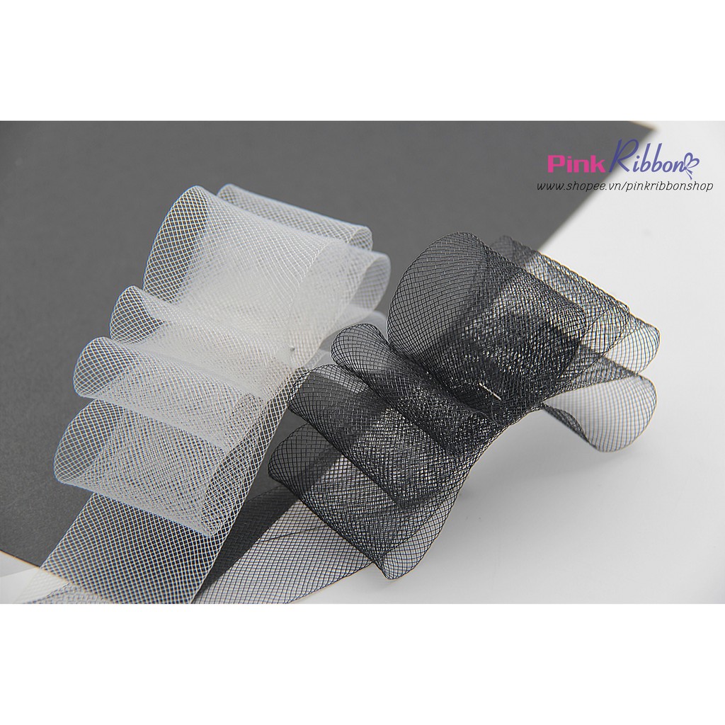 Dây lưới cứng màu đen trắng 2 sz 2.5cm và 4cm