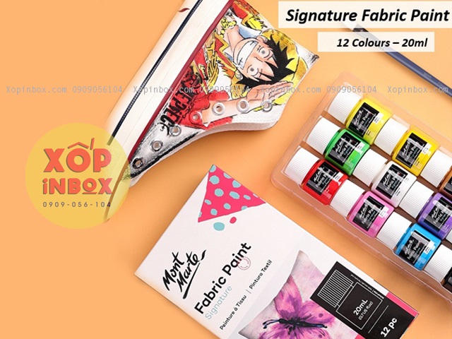 Màu Acrylic vẽ vải, vẽ giày, túi canvas Montmarte 12pc 20ml