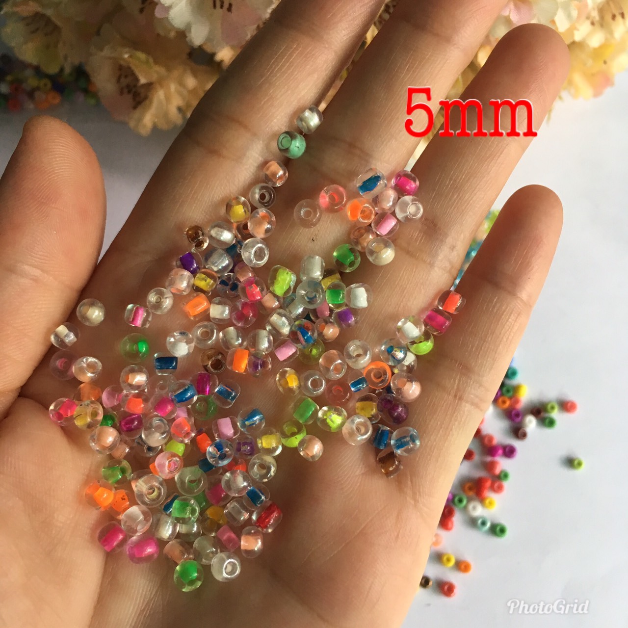 Hỗn hợp hạt cườm cát thủy tinh 3-5mm
