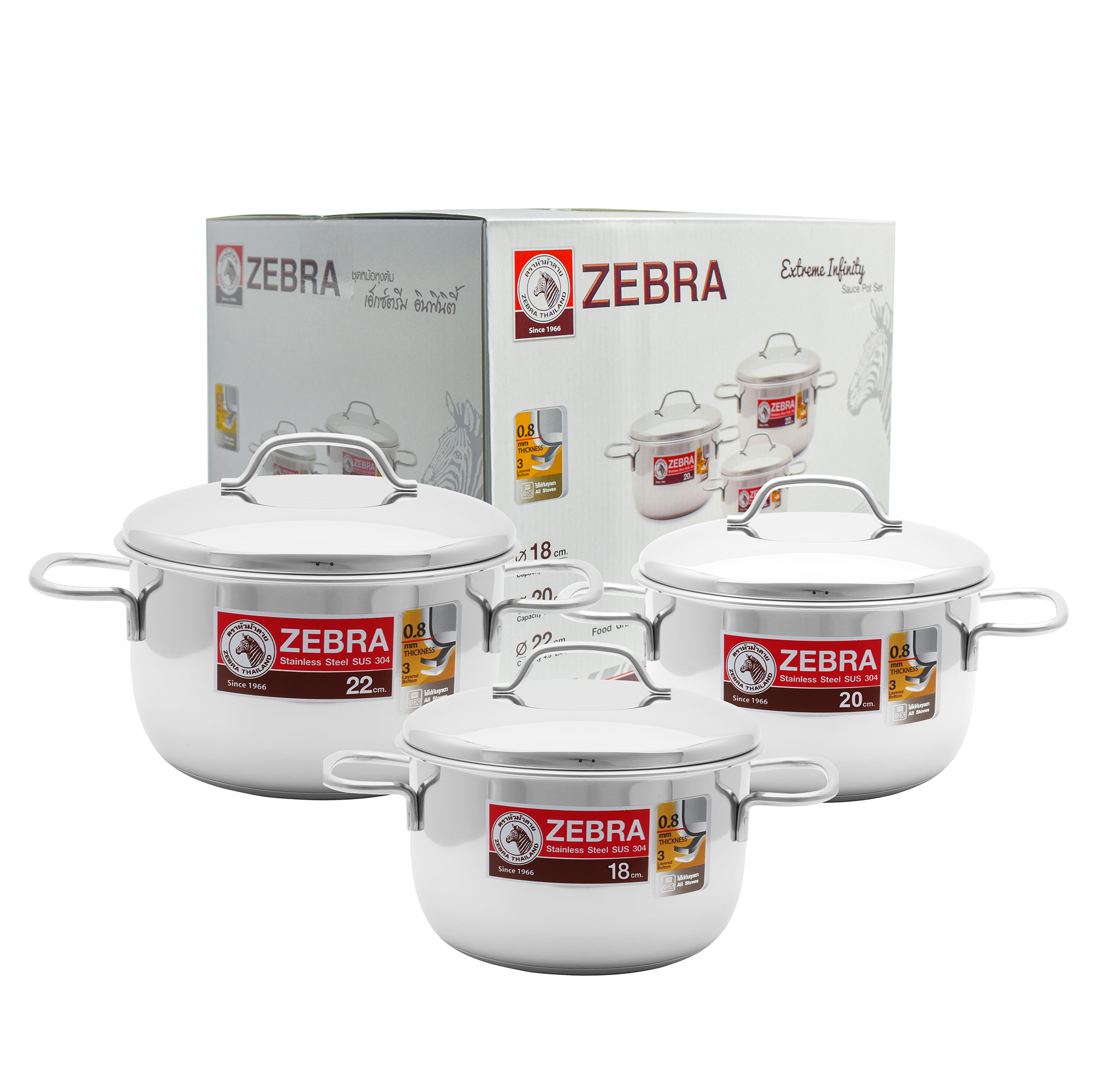 Bộ nồi 6 món Zebra Extreme Infinity (Bạc) 180826