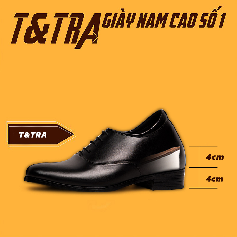 [8cm] men's height increasing shoes T & Tra s1012 black-inside secret High