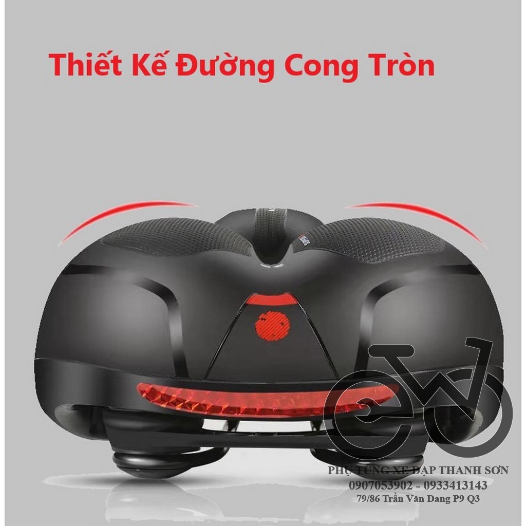 Yên Xe Đạp Active Màu Đen, Siêu Mềm Mại, Êm Mông, Thoáng Khí