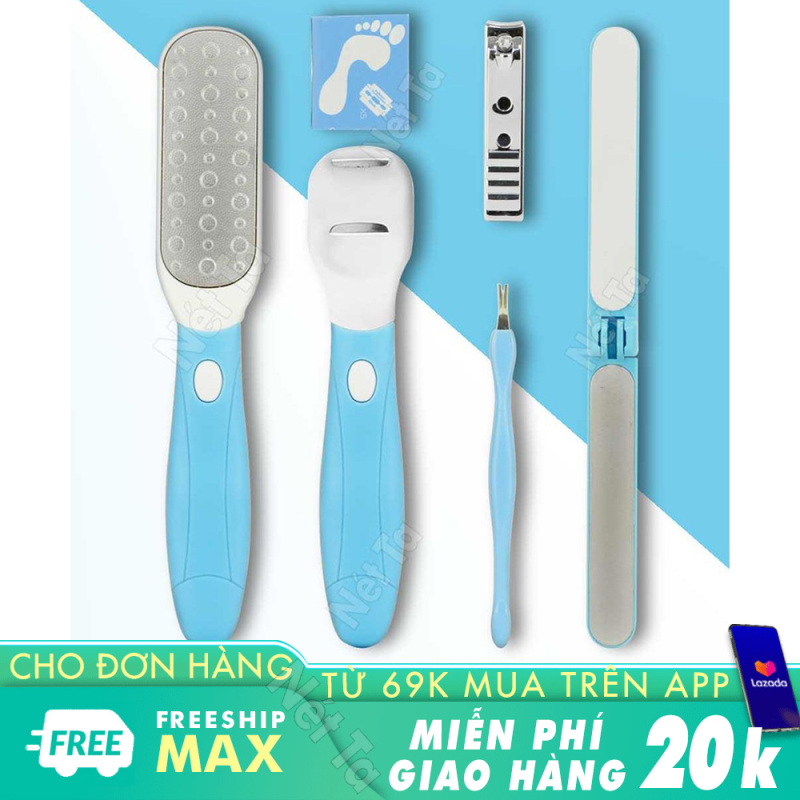 Bộ dụng cụ chăm sóc tay chân 6in1 cao cấp chà gót chân, tẩy tế bào chêt, bấm dũa móng lấy khóe đa năng Nét Ta NT611 giá rẻ