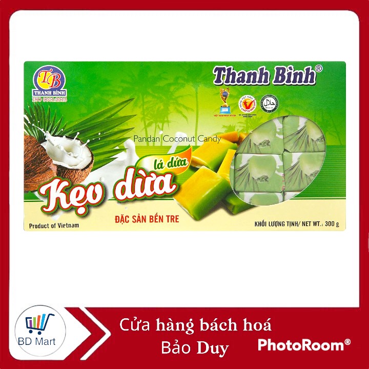 Kẹo dừa lá dứa Thanh Bình Đặc sản Bến Tre hộp 300g