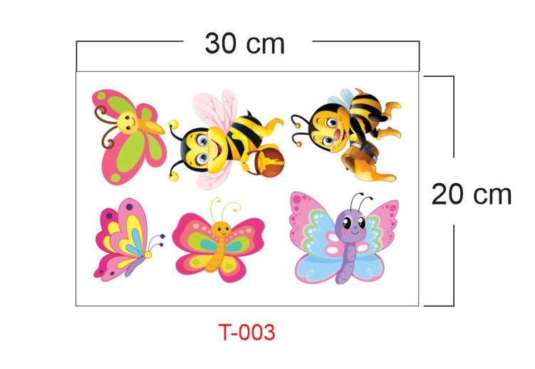 Decal trang trí chi tiết Ong - Bướm