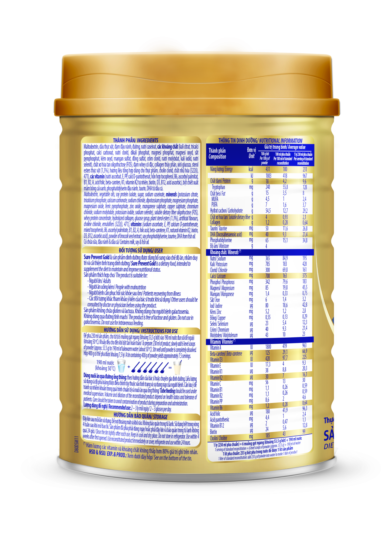 Sữa Bột Sure Prevent Gold 400g