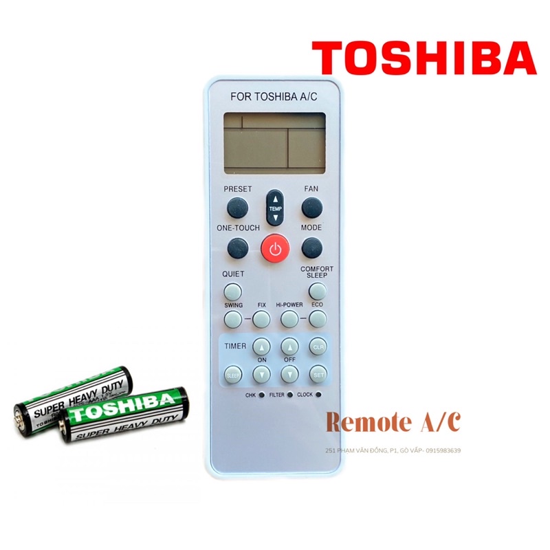 Remote máy lạnh toshiba viền xám