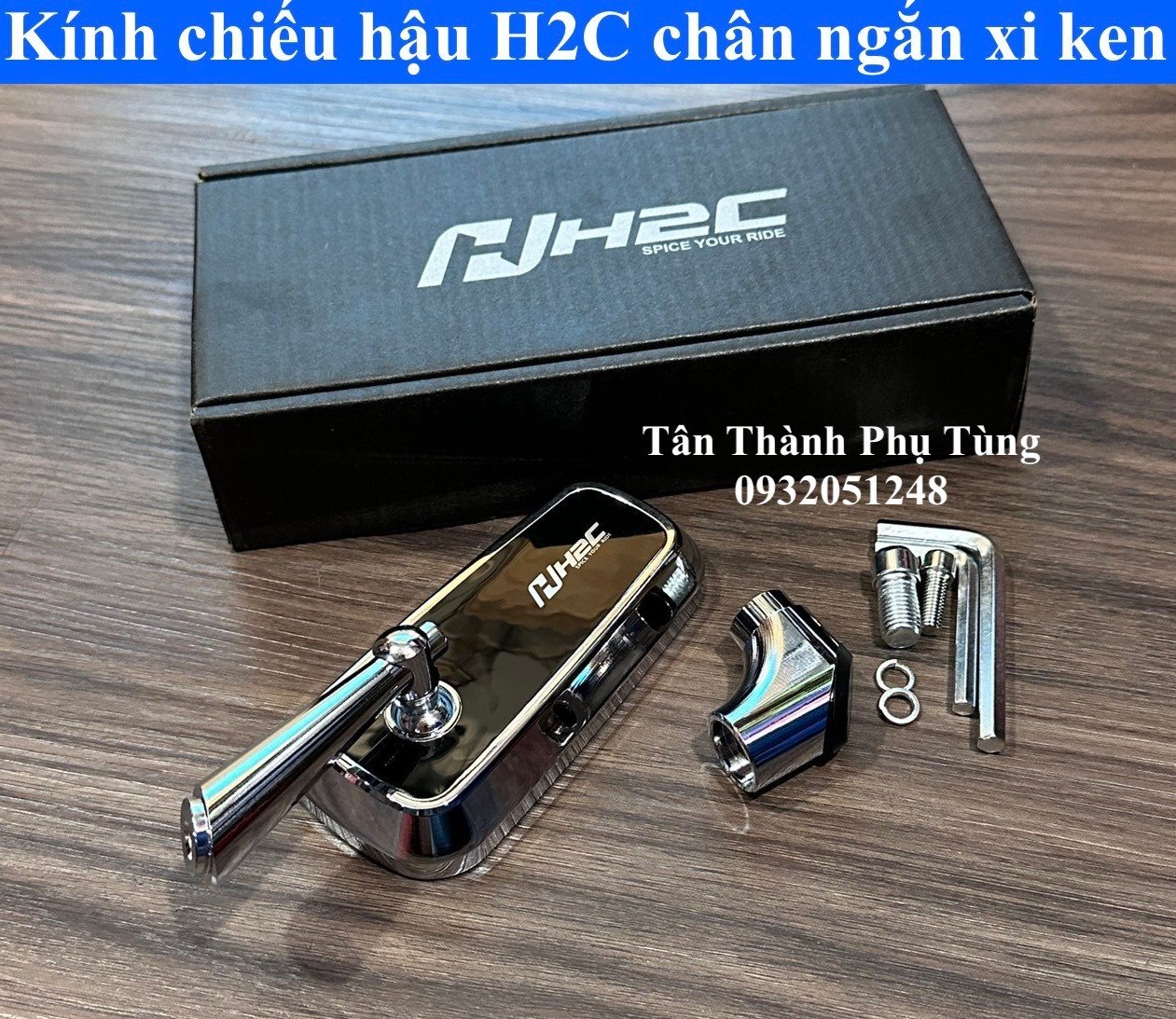 Kính chiếu hậu H2C chân ngắn Xiken - 1 cây bên trái