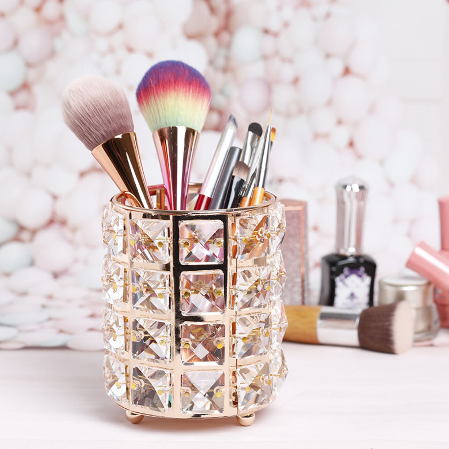 Cốc đựng cọ thủy tinh siêu sáng - Mini Nails
