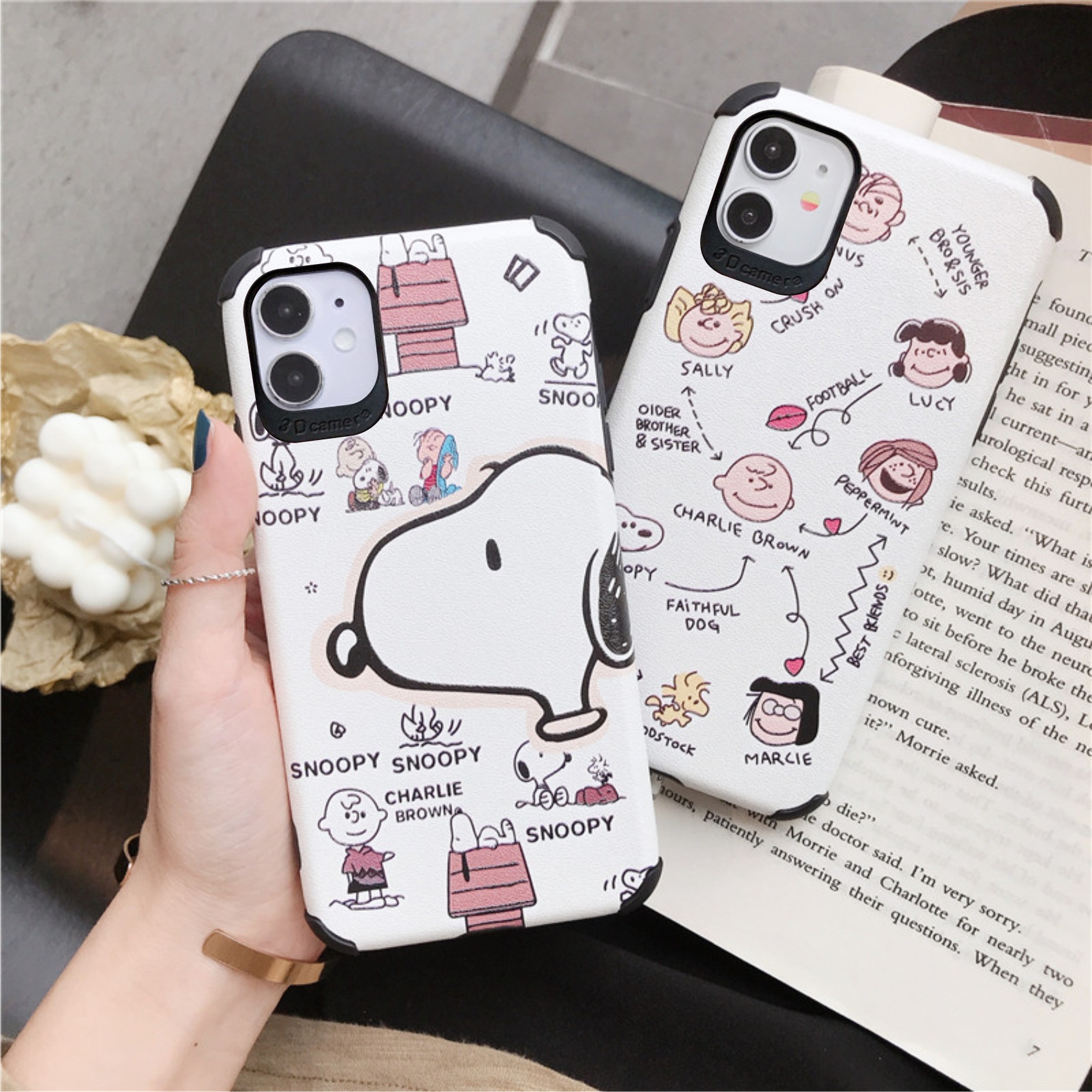 Ốp Lưng Da IMD Snoopy x Brown