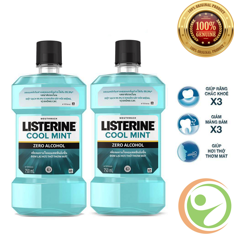 Nước Súc Miệng Listerine Cool Mint Zero 750ml - Giúp Hơi Thở Thơm Mát