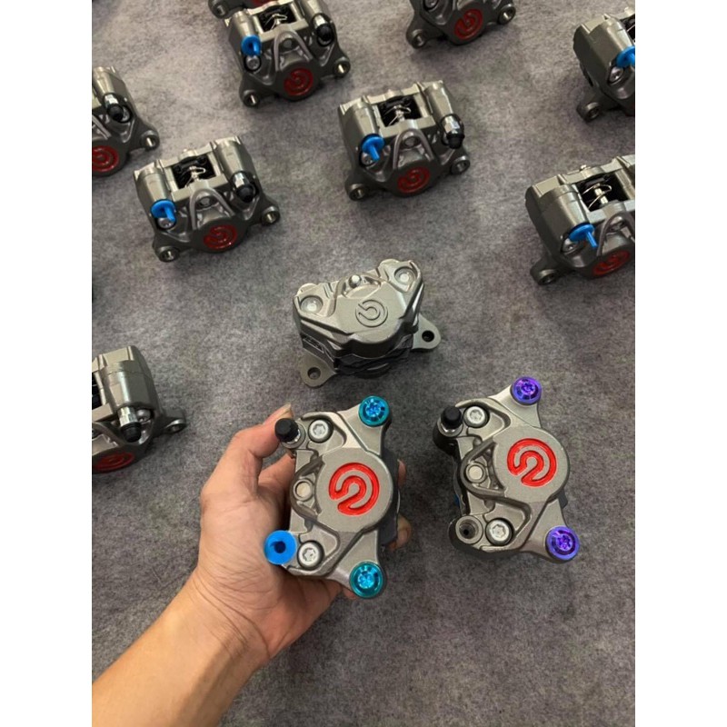 [HCM]heo brembo logo đỏ 2 pit gắn mọi dòng xe