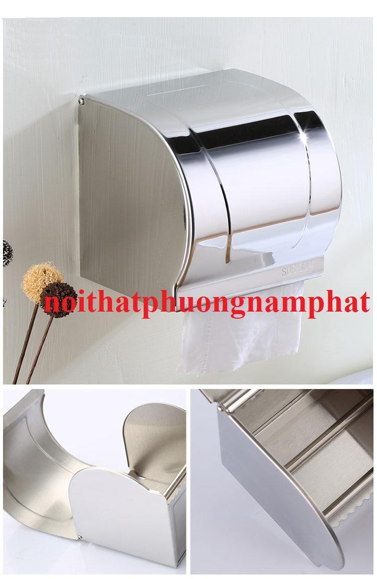 HỘP GIẤY BÓNG Hộp Giấy Vệ Sinh Bằng INOX gắn tường trong nhà tắmnhà vệ sinh HG5 inox sáng bóng