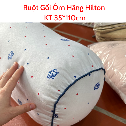 Ruột gối ôm lõi bông gòn tinh khiết hãng Hilton, Kích thước 35x110cm, hàng loại 1