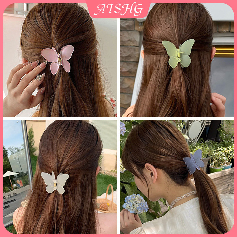 AISHGKẹp tóc hình con bướm nhiều màu phiên bản Hàn Quốc dễ thương cô gái