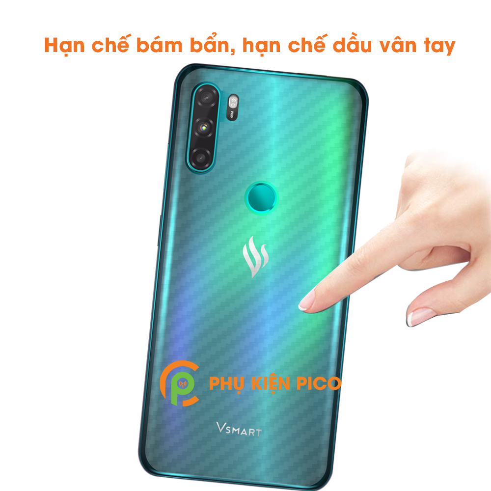 Dán lưng Vsmart Active 3 vân carbon 3D - Dán mặt lưng Vsmart Active 3