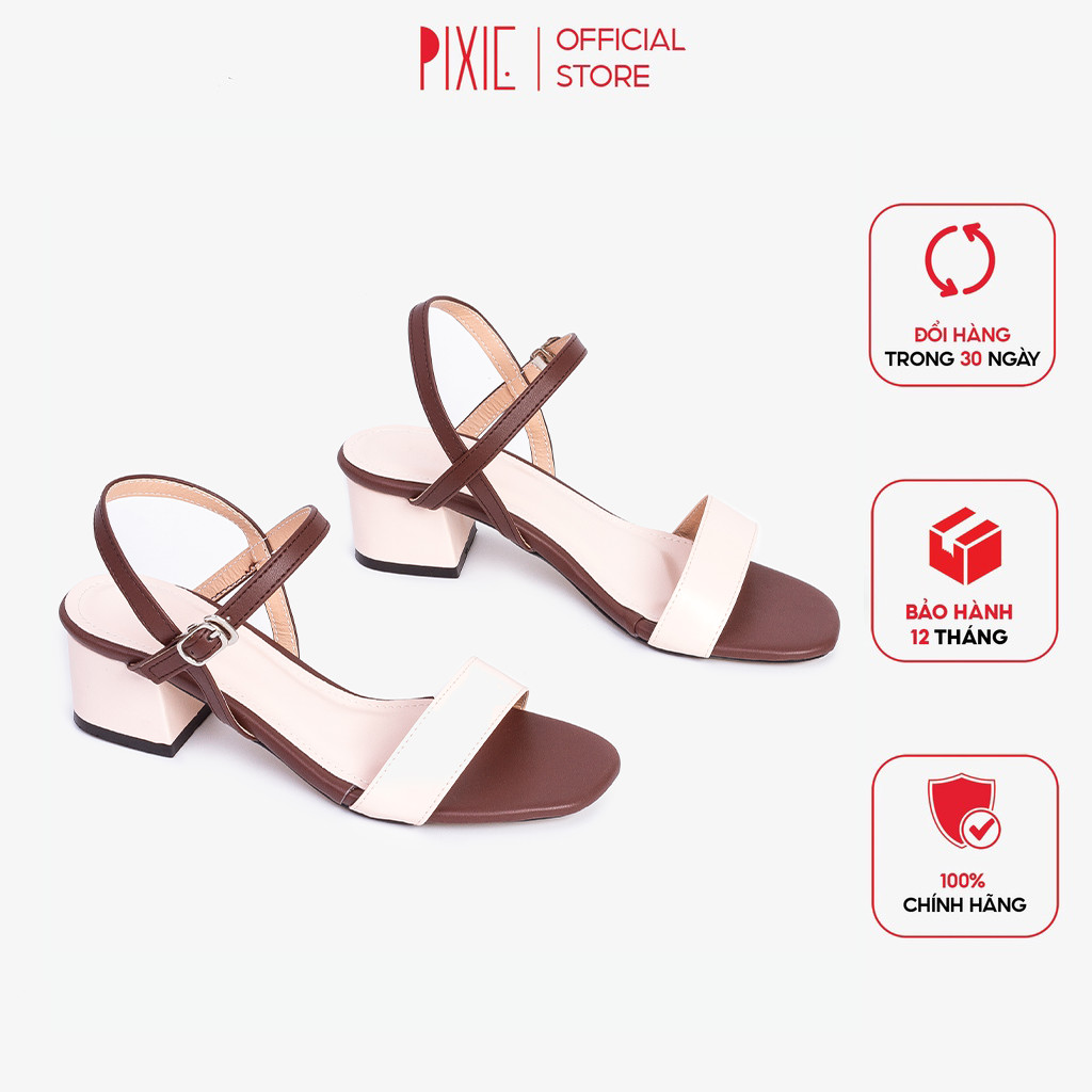 Giày Sandal Cao Gót 3cm Mix Màu Pixie X476