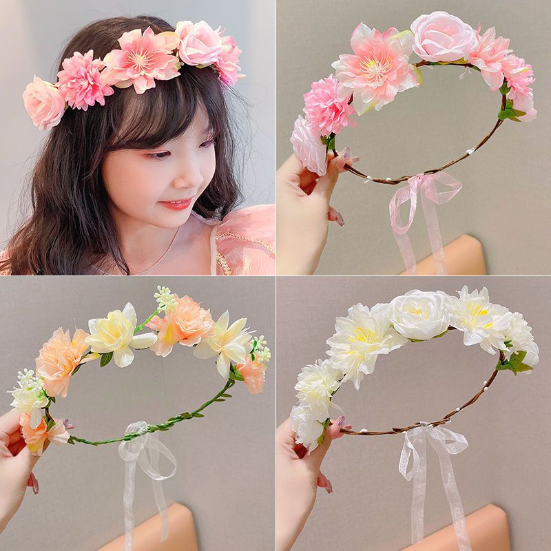 Vòng Hoa Đội Đầu Kiểu Công Chúa Cho Bé Gái