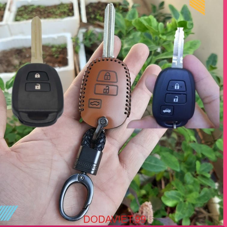 Bao da chìa khóa toyota vios e&g 2014-2018, vios e 2019-2023.da bò nhập khẩu, khắc tên + số đt chủ xe