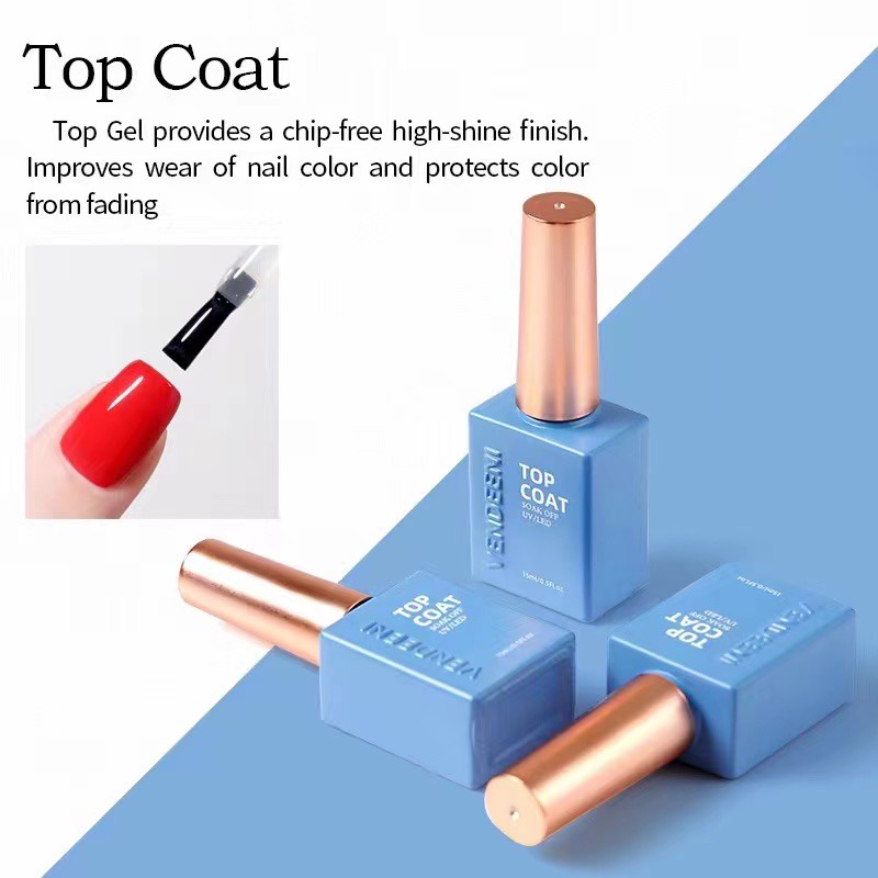 sơn gel top base cứng móng top lì ko lem trắng đen vendeeni