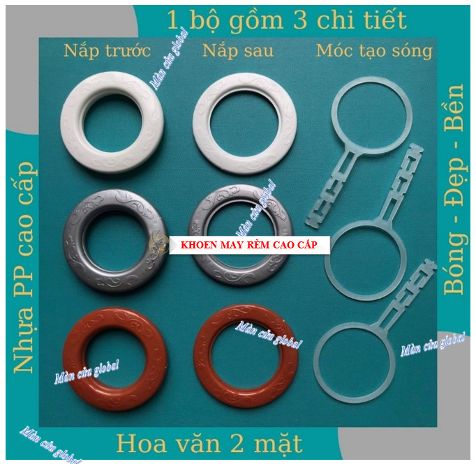 Khoen ore may rèm màn cửa (100 bộ/1 gói-bịch)