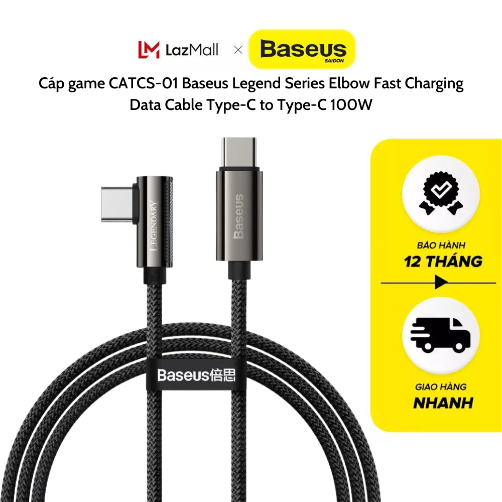 Cáp game CATCS-01 Baseus Legend Series Elbow Fast Charging Data Cable Type-C to Type-C 100W