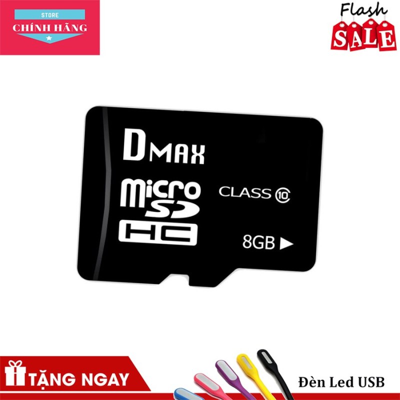 Thẻ nhớ 8GB micro SDHC Dmax class 10 - Bảo hành 5 năm đổi mới