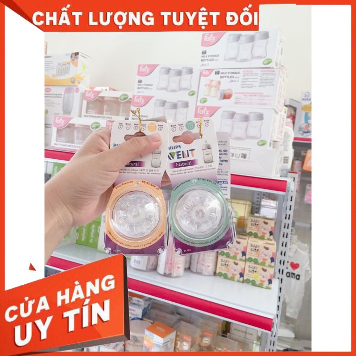Sét 2 núm ti thay thế bình sữa Avent Natural cho bé yêu
