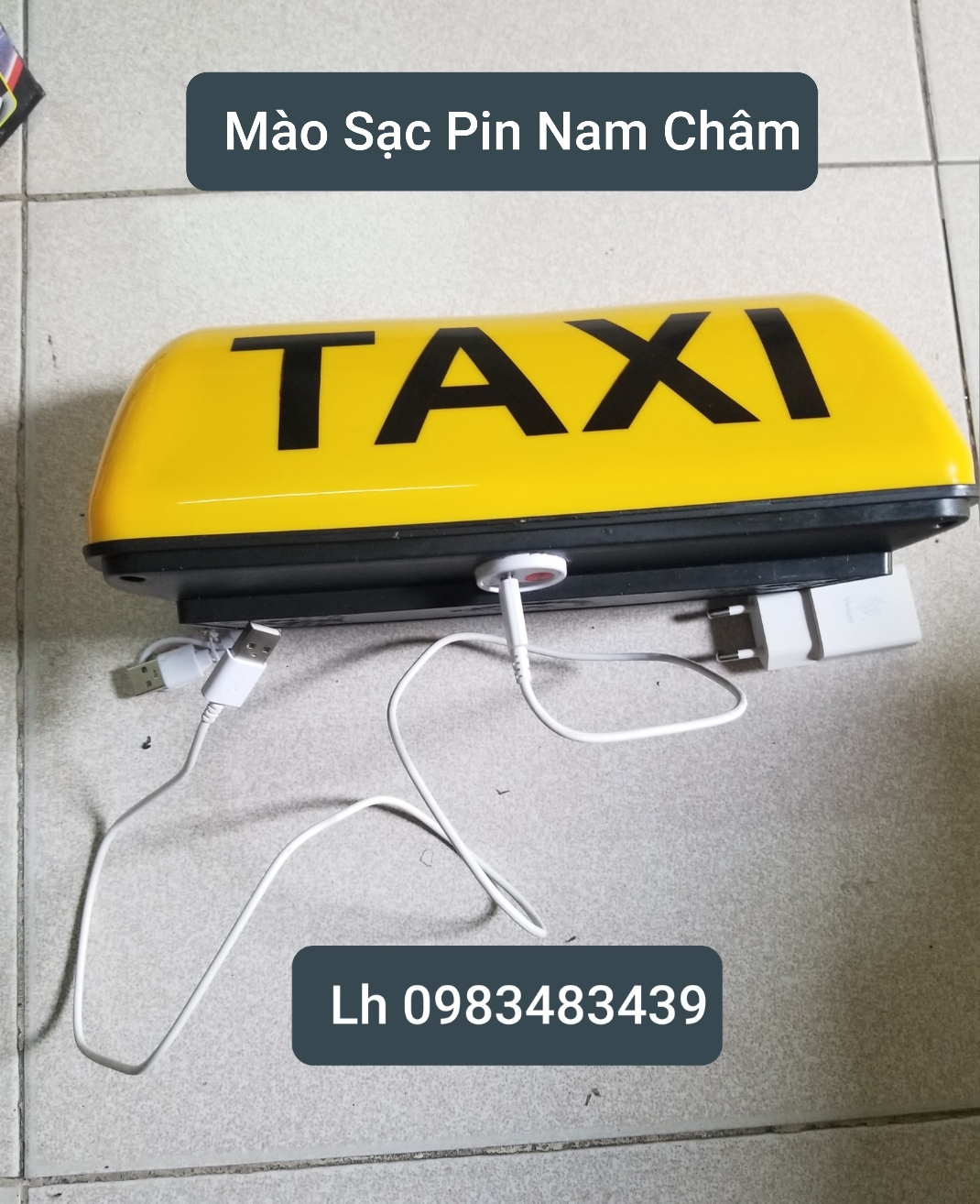 Đèn mào taxi sạc pin nam châm