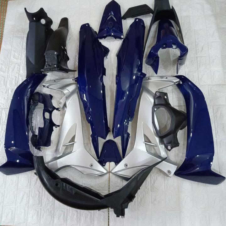 [TẶNG TEM] Bộ dàn áo xe SIRIUS - Nhựa nguyên sinh ABS màu XANH TÍM THAN - Phanh đĩa - có THÊM quà tặng BỘ TEM chống phai màu.