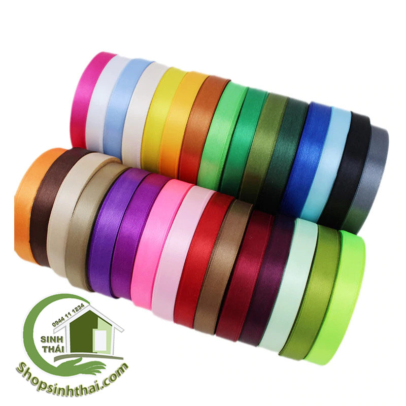[HCM]Cuộn ruy băng lụa làm nơ dây buộc quà - khổ 1cm - chọn màu